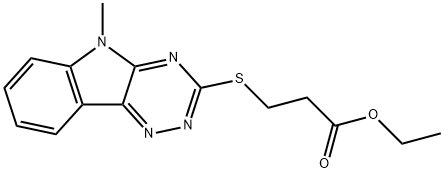 Propanoic acid, 3-[(5-methyl-5H-1,2,4-triazino[5,6-b]indol-3-yl)thio]-, ethyl ester (9CI) Struktur