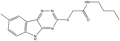 Acetamide, N-butyl-2-[(8-methyl-2H-1,2,4-triazino[5,6-b]indol-3-yl)thio]- (9CI) Struktur