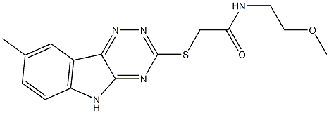 Acetamide, N-(2-methoxyethyl)-2-[(8-methyl-2H-1,2,4-triazino[5,6-b]indol-3-yl)thio]- (9CI) Struktur