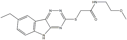 Acetamide, 2-[(8-ethyl-2H-1,2,4-triazino[5,6-b]indol-3-yl)thio]-N-(2-methoxyethyl)- (9CI) Struktur