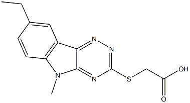 Acetic acid, [(8-ethyl-5-methyl-5H-1,2,4-triazino[5,6-b]indol-3-yl)thio]- (9CI) Struktur