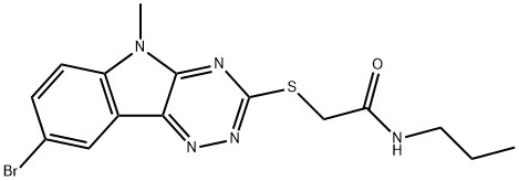 Acetamide, 2-[(8-bromo-5-methyl-5H-1,2,4-triazino[5,6-b]indol-3-yl)thio]-N-propyl- (9CI) Struktur