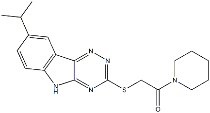 Piperidine, 1-[[[8-(1-methylethyl)-2H-1,2,4-triazino[5,6-b]indol-3-yl]thio]acetyl]- (9CI) Struktur