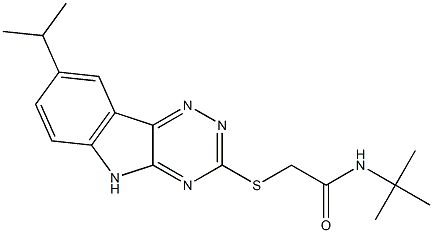 Acetamide, N-(1,1-dimethylethyl)-2-[[8-(1-methylethyl)-2H-1,2,4-triazino[5,6-b]indol-3-yl]thio]- (9CI) Struktur