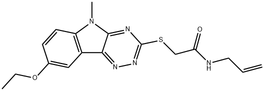 Acetamide, 2-[(8-ethoxy-5-methyl-5H-1,2,4-triazino[5,6-b]indol-3-yl)thio]-N-2-propenyl- (9CI) Struktur