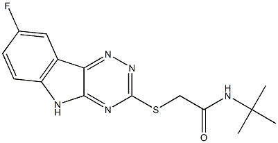 Acetamide, N-(1,1-dimethylethyl)-2-[(8-fluoro-2H-1,2,4-triazino[5,6-b]indol-3-yl)thio]- (9CI) Struktur