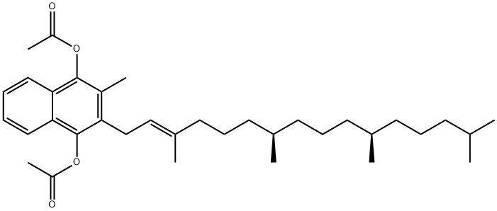 2-Methyl-3-[(2E,7R,11R)-3,7,11,15-tetramethyl-2-hexadecenyl]-1,4-naphthalenediol diacetate Struktur