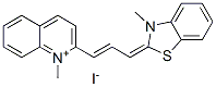 1-methyl-2-[3-(3-methyl-3H-benzothiazol-2-ylidene)prop-1-enyl]quinolinium iodide  Struktur