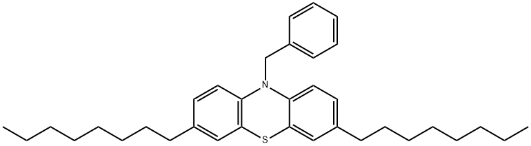 3,7-Dioctyl-10-(phenylmethyl)-10H-phenothiazine Struktur