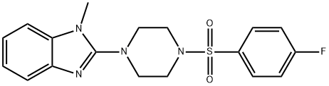 Piperazine, 1-[(4-fluorophenyl)sulfonyl]-4-(1-methyl-1H-benzimidazol-2-yl)- (9CI) Struktur