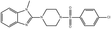 Piperazine, 1-[(4-chlorophenyl)sulfonyl]-4-(1-methyl-1H-benzimidazol-2-yl)- (9CI) Struktur