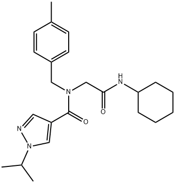 1H-Pyrazole-4-carboxamide,N-[2-(cyclohexylamino)-2-oxoethyl]-1-(1-methylethyl)-N-[(4-methylphenyl)methyl]-(9CI) Struktur