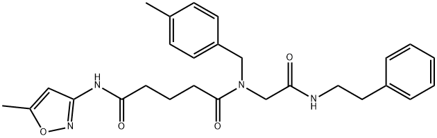 Pentanediamide, N-(5-methyl-3-isoxazolyl)-N-[(4-methylphenyl)methyl]-N-[2-oxo-2-[(2-phenylethyl)amino]ethyl]- (9CI) Struktur