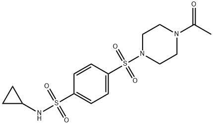 Piperazine, 1-acetyl-4-[[4-[(cyclopropylamino)sulfonyl]phenyl]sulfonyl]- (9CI) Struktur