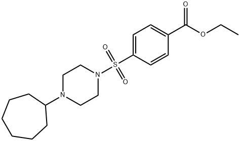 Benzoic acid, 4-[(4-cycloheptyl-1-piperazinyl)sulfonyl]-, ethyl ester (9CI) Struktur