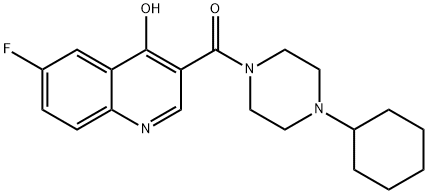 Piperazine, 1-cyclohexyl-4-[(6-fluoro-4-hydroxy-3-quinolinyl)carbonyl]- (9CI) Struktur