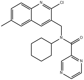 Pyrazinecarboxamide, N-[(2-chloro-6-methyl-3-quinolinyl)methyl]-N-cyclohexyl- (9CI) Struktur