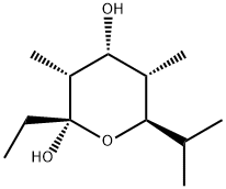 2H-Pyran-2,4-diol, 2-ethyltetrahydro-3,5-dimethyl-6-(1-methylethyl)-, (2S,3R,4R,5S,6R)- (9CI) Struktur