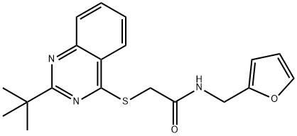 Acetamide, 2-[[2-(1,1-dimethylethyl)-4-quinazolinyl]thio]-N-(2-furanylmethyl)- (9CI) Struktur