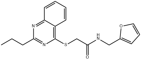 Acetamide, N-(2-furanylmethyl)-2-[(2-propyl-4-quinazolinyl)thio]- (9CI) Struktur