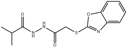 Propanoic acid, 2-methyl-, 2-[(2-benzoxazolylthio)acetyl]hydrazide (9CI) Struktur