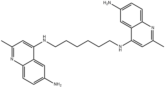 1,6-bis(6-amino-2-methyl-4-quinolylamino)hexane Struktur