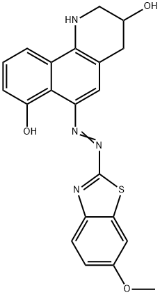 1,2,3,4-Tetrahydro-6-[(6-methoxybenzothiazol-2-yl)azo]benzo[h]quinoline-3,7-diol Struktur