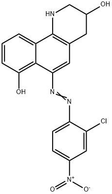 6-[(2-chloro-4-nitrophenyl)azo]-1,2,3,4-tetrahydrobenzo[h]quinoline-3,7-diol Struktur