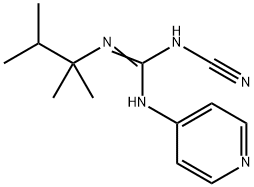 2-Cyano-3-(4-pyridyl)-1-(1,1,2-trimethylpropyl)guanidine Struktur