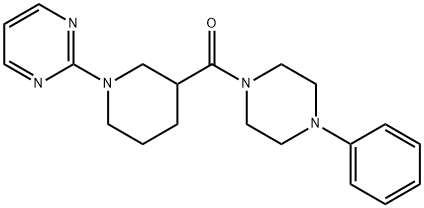 Piperazine, 1-phenyl-4-[[1-(2-pyrimidinyl)-3-piperidinyl]carbonyl]- (9CI) Struktur