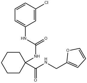 Cyclohexanecarboxamide, 1-[[[(3-chlorophenyl)amino]carbonyl]amino]-N-(2-furanylmethyl)- (9CI) Struktur