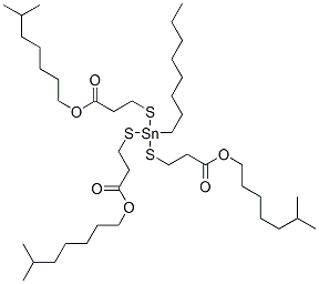 triisooctyl 3,3',3''-[(octylstannylidyne)tris(thio)]trispropionate Struktur