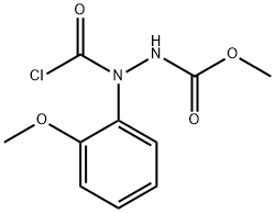 2-(Chlorocarbonyl)-2-(2-methoxyphenyl)hydrazine-1-carboxylic acid methyl ester Struktur