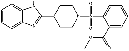 Benzoic acid, 2-[[4-(1H-benzimidazol-2-yl)-1-piperidinyl]sulfonyl]-, methyl ester (9CI) Struktur