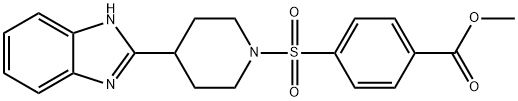 Benzoic acid, 4-[[4-(1H-benzimidazol-2-yl)-1-piperidinyl]sulfonyl]-, methyl ester (9CI) Struktur