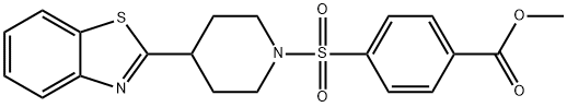 Benzoic acid, 4-[[4-(2-benzothiazolyl)-1-piperidinyl]sulfonyl]-, methyl ester (9CI) Struktur