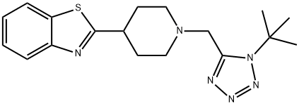 Benzothiazole, 2-[1-[[1-(1,1-dimethylethyl)-1H-tetrazol-5-yl]methyl]-4-piperidinyl]- (9CI) Struktur