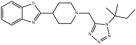 Benzothiazole, 2-[1-[[1-(1,1-dimethylpropyl)-1H-tetrazol-5-yl]methyl]-4-piperidinyl]- (9CI) Struktur