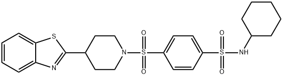 Benzenesulfonamide, 4-[[4-(2-benzothiazolyl)-1-piperidinyl]sulfonyl]-N-cyclohexyl- (9CI) Struktur