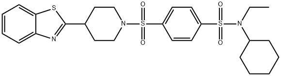 Benzenesulfonamide, 4-[[4-(2-benzothiazolyl)-1-piperidinyl]sulfonyl]-N-cyclohexyl-N-ethyl- (9CI) Struktur