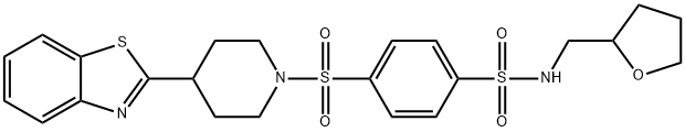 Benzenesulfonamide, 4-[[4-(2-benzothiazolyl)-1-piperidinyl]sulfonyl]-N-[(tetrahydro-2-furanyl)methyl]- (9CI) Struktur