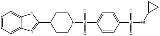 Benzenesulfonamide, 4-[[4-(2-benzothiazolyl)-1-piperidinyl]sulfonyl]-N-cyclopropyl- (9CI) Struktur