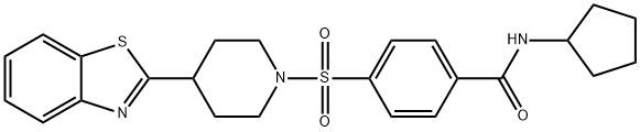 Benzamide, 4-[[4-(2-benzothiazolyl)-1-piperidinyl]sulfonyl]-N-cyclopentyl- (9CI) Struktur