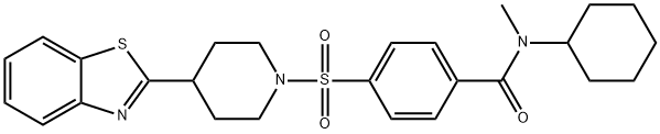 Benzamide, 4-[[4-(2-benzothiazolyl)-1-piperidinyl]sulfonyl]-N-cyclohexyl-N-methyl- (9CI) Struktur