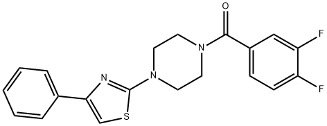 Piperazine, 1-(3,4-difluorobenzoyl)-4-(4-phenyl-2-thiazolyl)- (9CI) Struktur