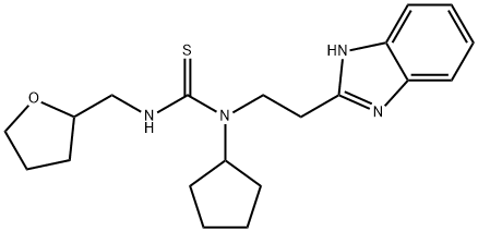 Thiourea, N-[2-(1H-benzimidazol-2-yl)ethyl]-N-cyclopentyl-N-[(tetrahydro-2-furanyl)methyl]- (9CI) Struktur