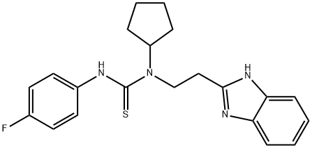 Thiourea, N-[2-(1H-benzimidazol-2-yl)ethyl]-N-cyclopentyl-N-(4-fluorophenyl)- (9CI) Struktur