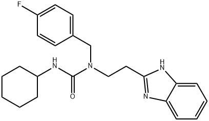 Urea, N-[2-(1H-benzimidazol-2-yl)ethyl]-N-cyclohexyl-N-[(4-fluorophenyl)methyl]- (9CI) Struktur