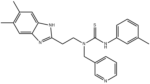 Thiourea, N-[2-(5,6-dimethyl-1H-benzimidazol-2-yl)ethyl]-N-(3-methylphenyl)-N-(3-pyridinylmethyl)- (9CI) Struktur