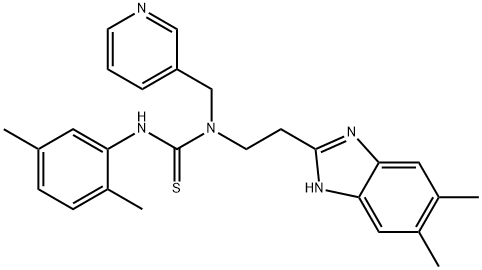 Thiourea, N-[2-(5,6-dimethyl-1H-benzimidazol-2-yl)ethyl]-N-(2,5-dimethylphenyl)-N-(3-pyridinylmethyl)- (9CI) Struktur